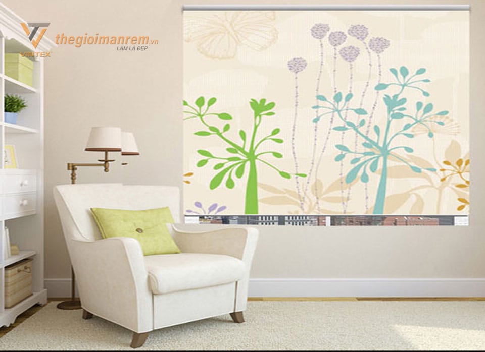 Rèm cuốn in tranh