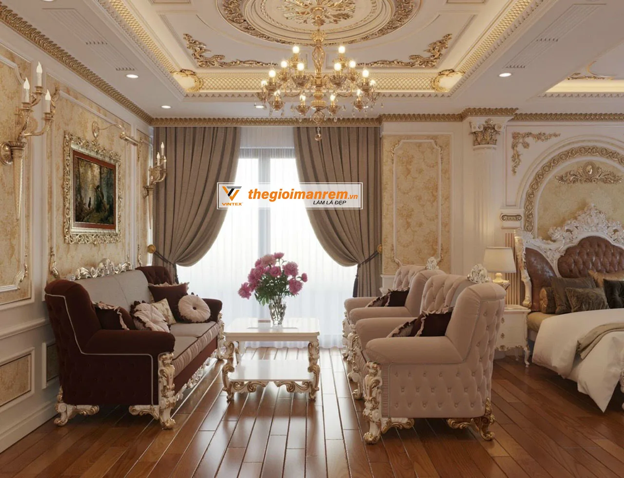 thi công màn rèm căn hộ 4pn Vinhomes Sky Lake