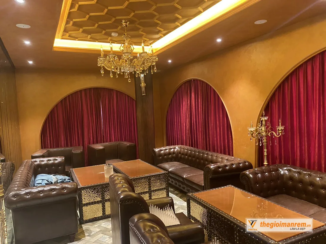 thi công rèm vải phòng karaoke